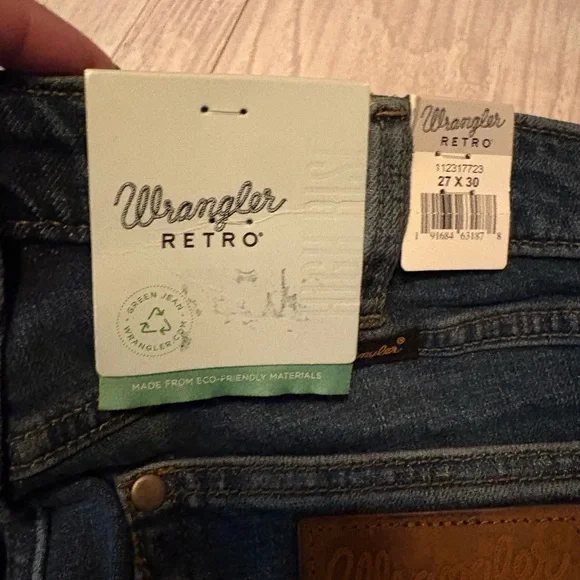 Wrangler Retro Flare Jeans Dark Wash 27x30 New With Tags - Picture 3 of 4